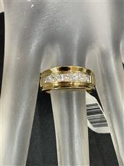 Gent's Diamond Cluster Ring 7 Diamonds .60 Carat T.W. 14K Yellow Gold 6g